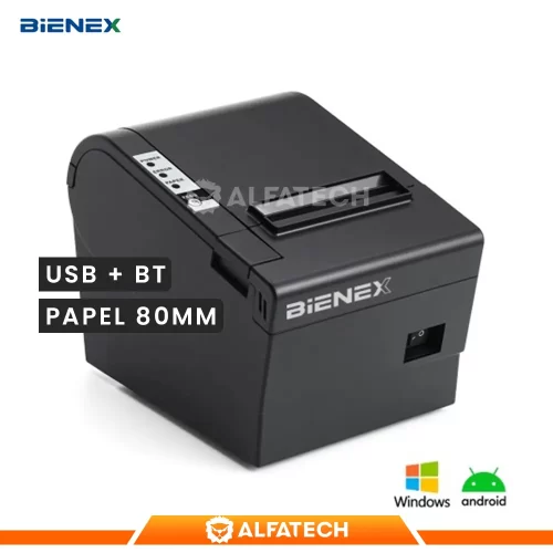 IMPRESORA TICKETERA TÉRMICA BIENEX E802B DE 80MM CON INTERFAZ USB BLUETOOTH