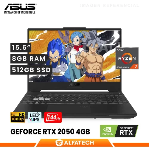LAPTOP ASUS TUF GAMING A15 FA507RF-HN018 AMD RYZEN 7 6800HS 8GB RAM 512GB SSD RTX 2050 4GB 15.6 FHD IPS 144HZ(90NR0HA1-M003Y0)