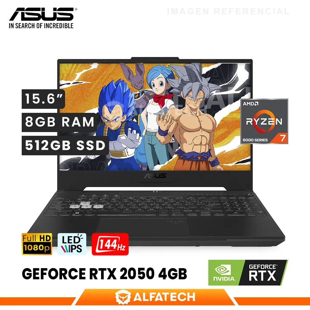 LAPTOP ASUS TUF GAMING A15 FA507RF-HN018 AMD RYZEN 7 6800HS 8GB RAM 512GB SSD RTX 2050 4GB 15.6 FHD IPS 144HZ(90NR0HA1-M003Y0)