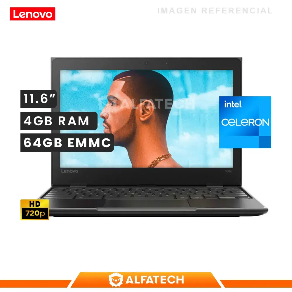 LENOVO 100E CHROMEBOOK 2ND GEN INTEL CELERON N4020 4GB RAM 64GB EMMC 11.6 HD (81M8009ULM)