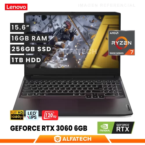 LENOVO IDEAPAD GAMING 3 15ACH6 AMD RYZEN 7-5800H 16GB RAM 256GB SSD 1TB HDD RTX 3060 6GB 15.6 FHD