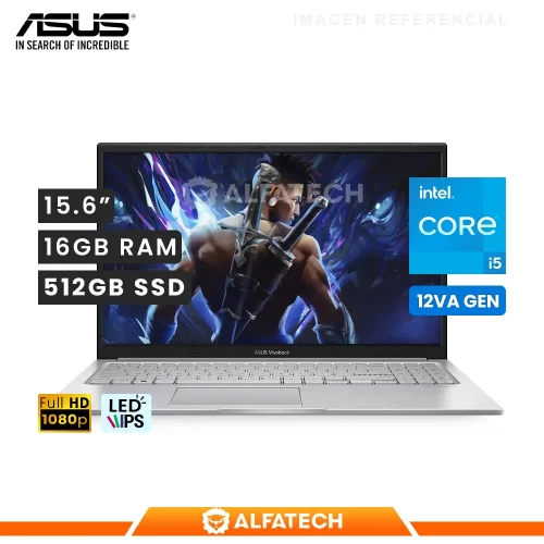 LAPTOP ASUS VIVOBOOK 15 X1504ZA-NJ391 INTEL CORE I5 1235U 16GB RAM 512GB SSD 15.6 FHD (90NB1022-M00KA0)