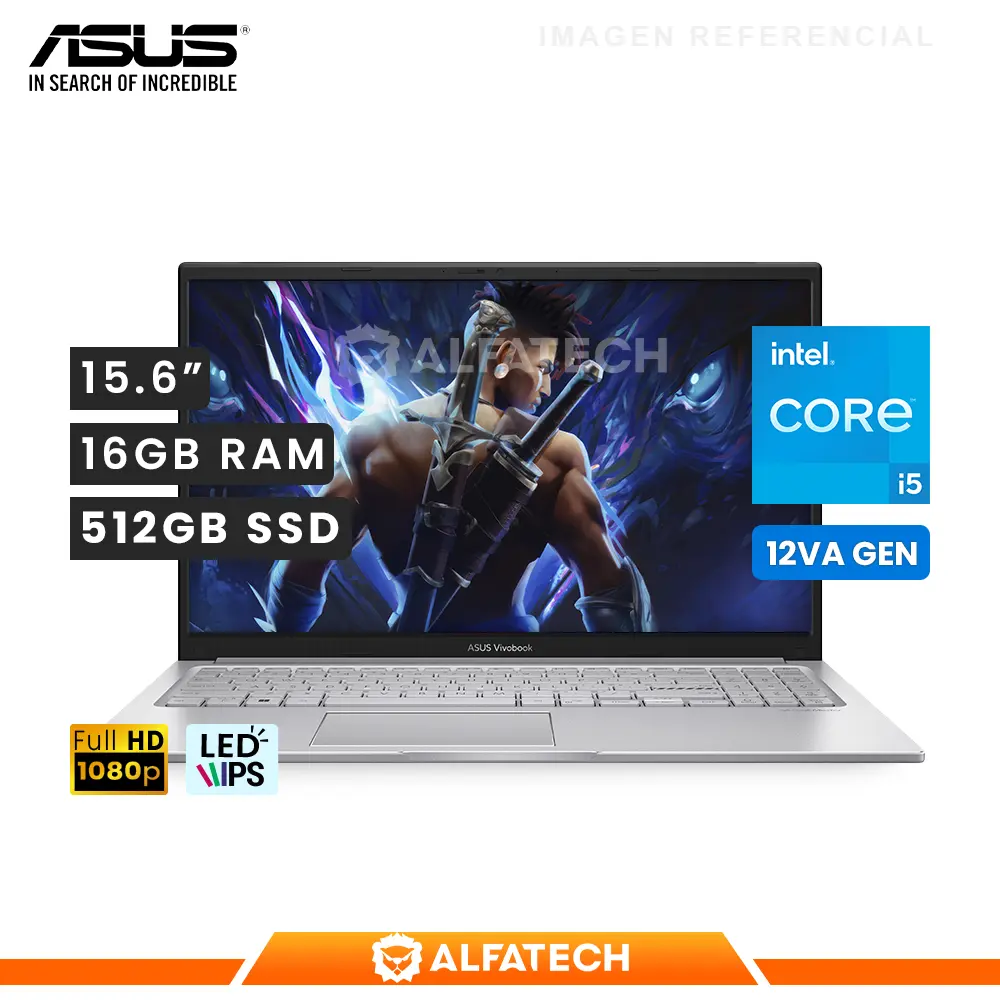 LAPTOP ASUS VIVOBOOK 15 X1504ZA-NJ391 INTEL CORE I5 1235U 16GB RAM 512GB SSD 15.6 FHD (90NB1022-M00KA0)
