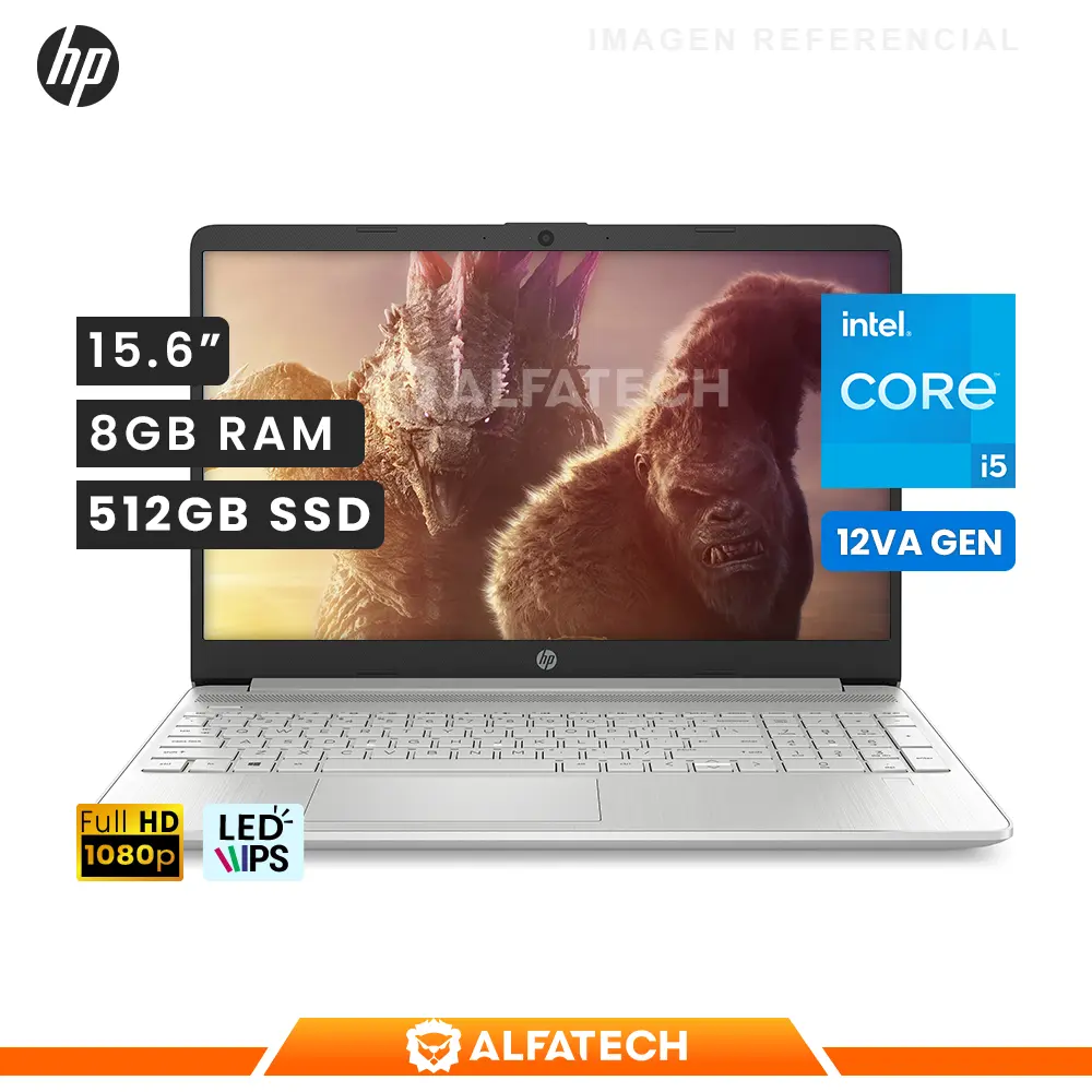 LAPTOP HP 15-DY5000LA INTEL CORE I5 1235U 8GB RAM 512GB SSD 15.6 FHD (6K2C8LA#ABM)