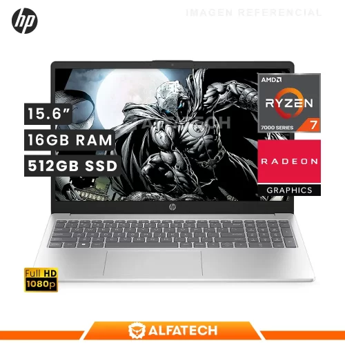 LAPTOP HP 15-FC0012LA AMD RYZEN 7 7730U 16GB RAM 512GB SSD 15.6 FHD LED (802N1LA#ABM)