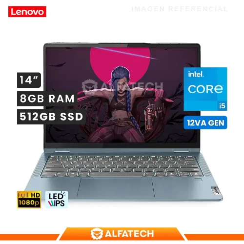 LAPTOP LENOVO IDEAPAD FLEX 5 14IAU7 INTEL CORE I5 1235U 8GB RAM 512GB SSD 14 WUXGA TS (82R700G8LM)