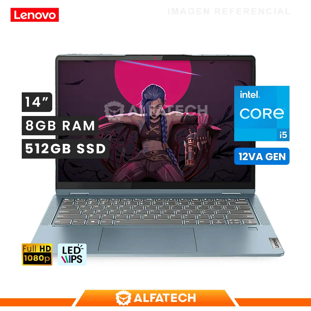 LAPTOP LENOVO IDEAPAD FLEX 5 14IAU7 INTEL CORE I5 1235U 8GB RAM 512GB SSD 14 WUXGA TS (82R700G8LM)