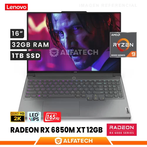 LAPTOP LENOVO LEGION 7 16ARHA7 AMD RYZEN 9 6900HX 32GB RAM 1TB SSD RX 6850M XT 12GB 16 WQXGA IPS 165HZ