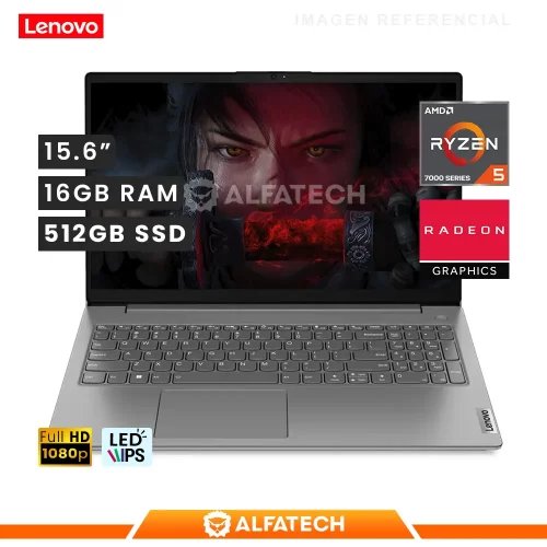 LAPTOP LENOVO V15 G4 AMN AMD RYZEN 5 7520U 16GB RAM 512GB SSD 15.6 FHD (82YU00X7LM)