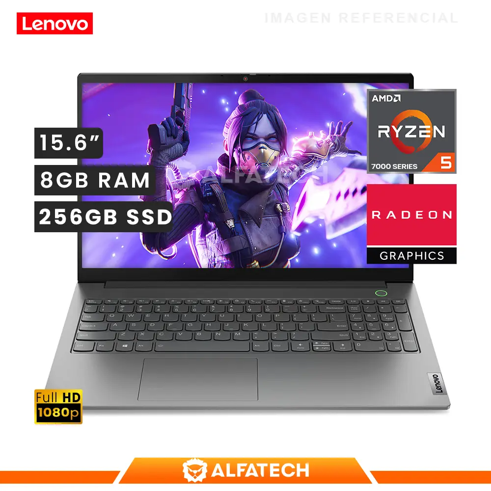 LAPTOP LENOVO V15 G4 AMN AMD RYZEN 5 7520U 8GB RAM 256GB SSD 15.6 FHD (82YU00X6LM)