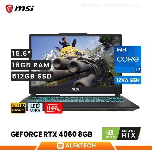 LAPTOP MSI CYBORG 15 A12VF-043 GAMING INTEL CORE I7 12650H 16GB RAM 512GB SSD RTX 4060 8GB 15.6 FHD IPS 144HZ(CYBORG1512043)