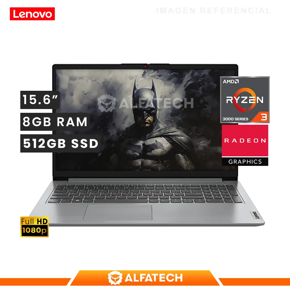 LAPTOP LENOVO IDEAPAD 1 15ADA7 AMD RYZEN 3 3520U 8GB RAM 512GB SSD 15.6 FHD (82R1007QLM)