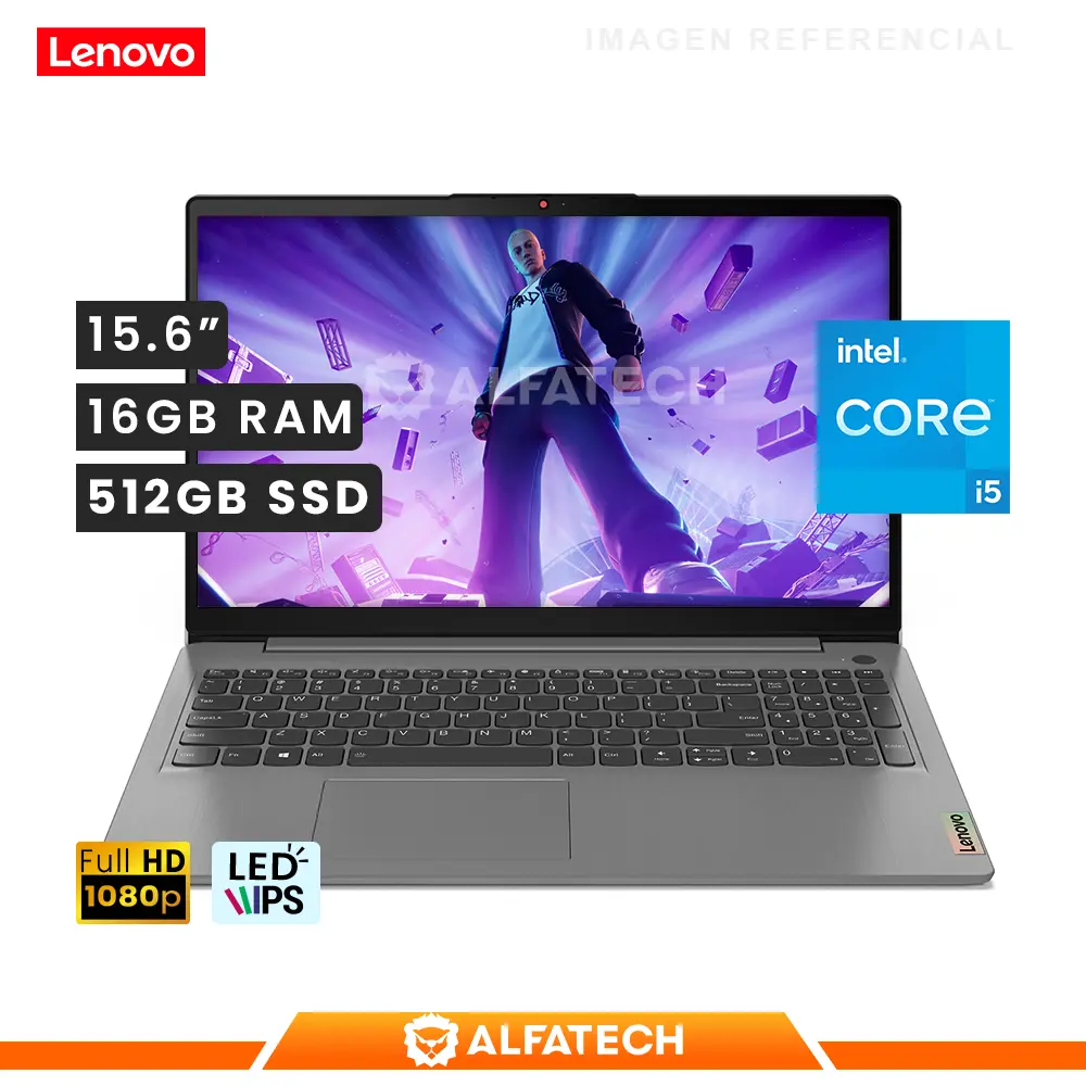 LAPTOP LENOVO IDEAPAD 3 15ITL6 INTEL CORE I5 1135G7 16GB RAM 512GB SSD 15.6 FHD (82H802LMLM)