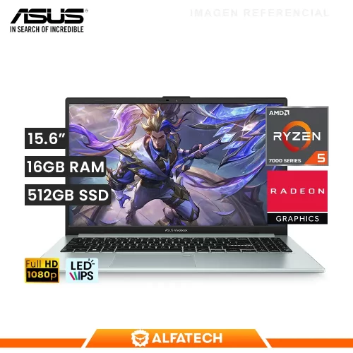 LAPTOP ASUS VIVOBOOK GO E1504FA-NJ545 AMD RYZEN 5 7520U 16GB RAM 512GB SSD 15.6 FHD (90NB0ZR3-M01CM0)