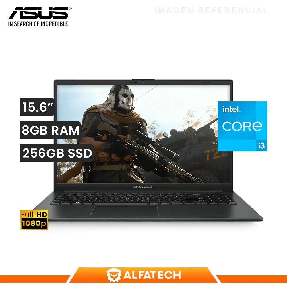 LAPTOP ASUS VIVOBOOK GO E1504GA-NJ191 INTEL CORE I3 N305 8GB RAM 256GB SSD 15.6 FHD (90NB0ZT2-M00810)