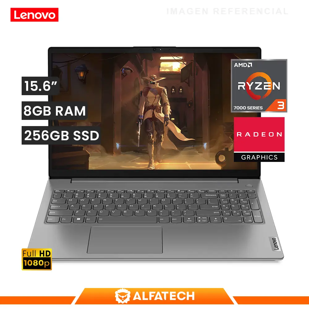 LAPTOP LENOVO V15 G4 AMN AMD RYZEN 3 7320U 8GB RAM 256GB SSD 15.6 FHD (82YU00X4LM)